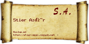 Stier Azár névjegykártya